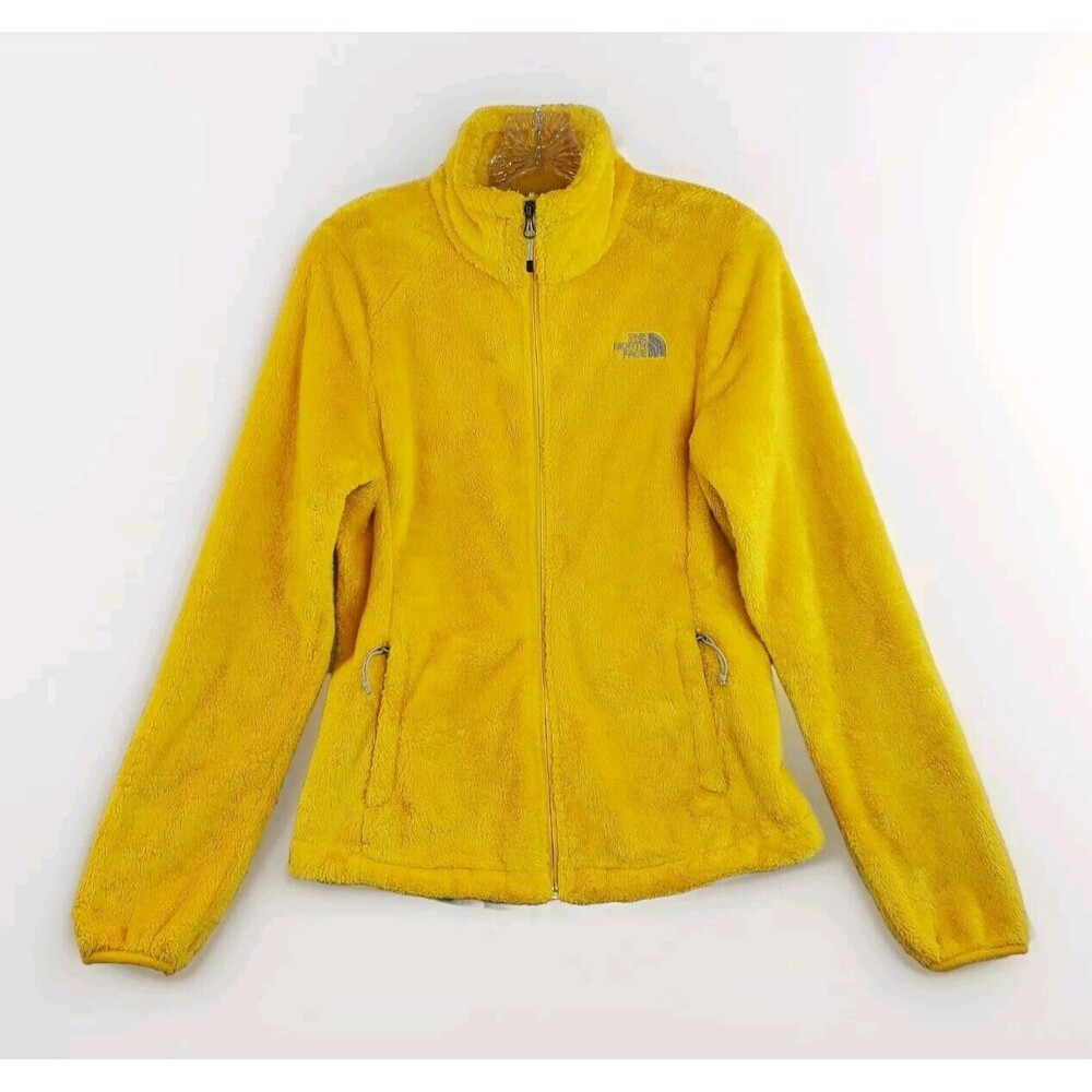 THE NORTH FACE Sweater Womens Sz Small / Petite Yellow Fleece Mock Neck Jacket